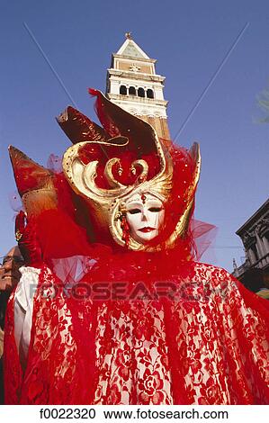 Stock Image - Italy, Venice, Carnival mask. Fotosearch