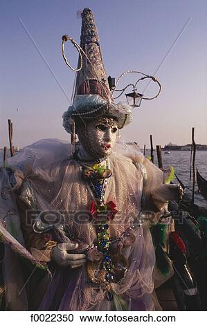 Stock Image - Italy, Venice, Carnival mask. Fotosearch