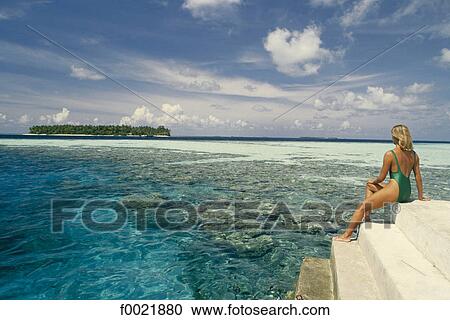 Stock Image - Models in Maldives. Fotosearch