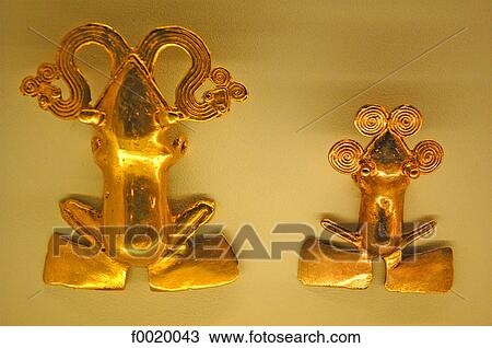 Stock Image - Costa Rica, San José, National Museum, Precolumbian jewels. Fotosearch