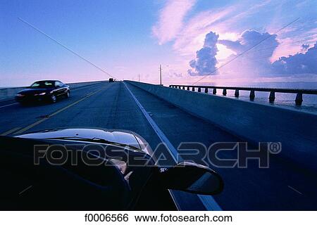 Stock Photograph - Florida, Key West, Us One highway and bridge to Key West. Fotosearch