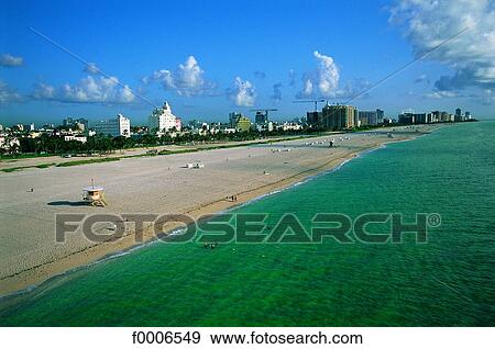 Stock Photograph Of Florida Miami Beach Aerial View F0006549 Florida Miami Beach Aerial View
