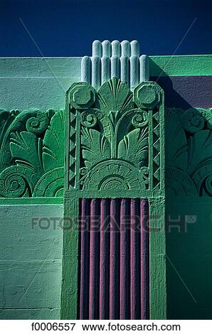 Florida, Miami Beach, Art Deco detail View Large Photo Image Stock Photo - Florida, Miami Beach, Art Deco detail. Fotosearch