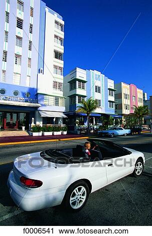 Stock Image - Florida, Miami Beach, Ocean Drive. Fotosearch