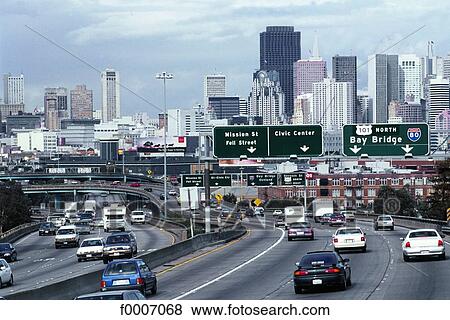 California, San Francisco, highway traffic View Large Photo Image Stock Photo - California, San Francisco, highway traffic. Fotosearch
