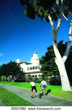 California, Santa Barbara, man and woman in rollerblades View Large Photo Image Stock Image - California, Santa Barbara, man and woman in rollerblades. Fotosearch