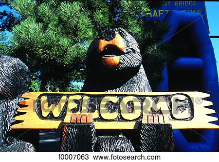 Stock Image - California, Sierra Nevada, Lake Tahoe entrance. Fotosearch
