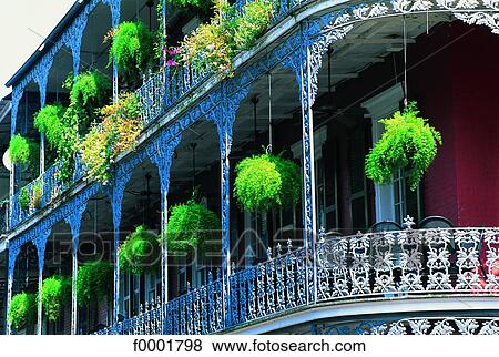 Stock Photo - Louisiana, New Orleans, balcony. Fotosearch
