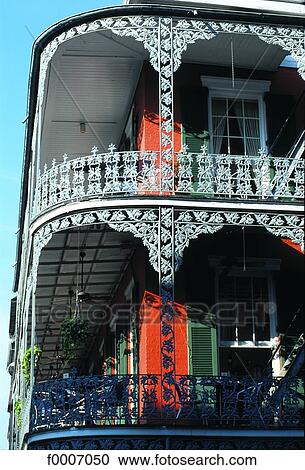 Stock Image - Louisiana, New orleans, colonial residence. Fotosearch