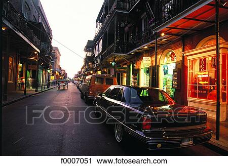 Louisiana, New Orleans, French Quarter at night View Large Photo Image Stock Image - Louisiana, New Orleans, French Quarter at night. Fotosearch