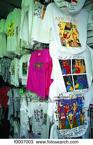 Stock Image - Louisiana, New Orleans, T-Shirts showing the city. Fotosearch