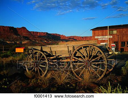 Stock Image - Utah, old cart. Fotosearch