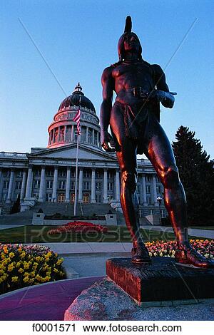 Utah, Salt Lake City, Capitole and Washakie Indian statue View Large Photo Image Stock Image - Utah, Salt Lake City, Capitole and Washakie Indian statue. Fotosearch