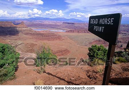 Stock Image - Utah, Dead Horse Point, overview on mountains and canyon . Fotosearch