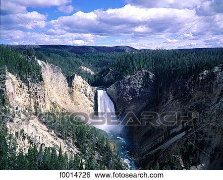 Wyoming, Yellowstone park, large waterfall View Large Photo Image Stock Photograph - Wyoming, Yellowstone park, large waterfall. Fotosearch