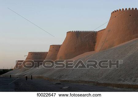 Stock Photo - Uzbekistan, Khiva, city walls built in adobe. Fotosearch