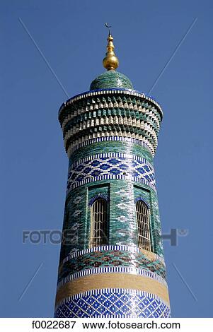 Uzbekistan, Khiva, Islam Khodja Madrasah View Large Photo Image Stock Photo - Uzbekistan, Khiva, Islam Khodja Madrasah. Fotosearch
