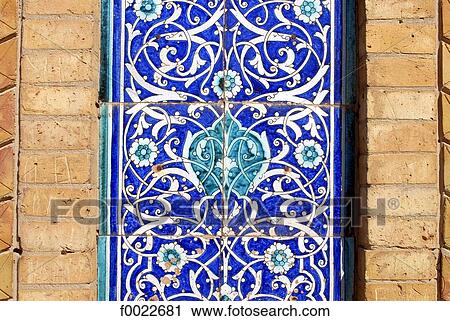 Stock Image - Uzbekistan, Khiva, Islam Khodja Madrasah, detail. Fotosearch