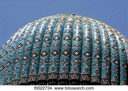 Picture - Uzbekistan, Samarkand, Bibi-Khanym Mosque, cupola, detail. Fotosearch
