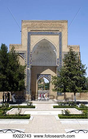 Uzbekistan, Samarkand, Gur-e Amir Mausoleum, former madrasah gate View Large Photo Image Stock Image - Uzbekistan, Samarkand, Gur-e Amir Mausoleum, former madrasah gate. Fotosearch