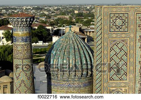 Stock Photograph - Uzbekistan, Samarkand, Sher-Dar Madrasah. Fotosearch