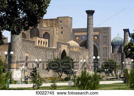 Uzbekistan, Samarkand, the Registan View Large Photo Image Stock Photography - Uzbekistan, Samarkand, the Registan. Fotosearch