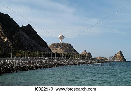 Oman, Muscat, Mutrah area, corniche and incense burner urban sculpture View Large Photo Image Stock Photo - Oman, Muscat, Mutrah area, corniche and incense burner urban sculpture. Fotosearch