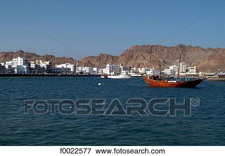 Oman, Muscat, Mutrah area, the corniche View Large Photo Image Stock Photo - Oman, Muscat, Mutrah area, the corniche. Fotosearch