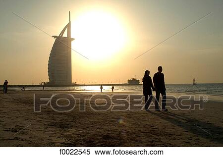 United Arab Emirates, Dubai, beach and Burj Al Arab Hotel at sunset View Large Photo Image Stock Photography - United Arab Emirates, Dubai, beach and Burj Al Arab Hotel at sunset. Fotosearch