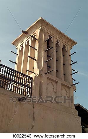 United Arab Emirates, Dubai, old Bastakiya district, wind tower View Large Photo Image Stock Image - United Arab Emirates, Dubai, old Bastakiya district, wind tower. Fotosearch