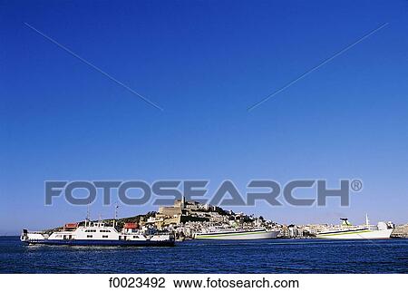 Spain, Balearic Islands, Ibiza, Dalt Vila View Large Photo Image Stock Image - Spain, Balearic Islands, Ibiza, Dalt Vila. Fotosearch