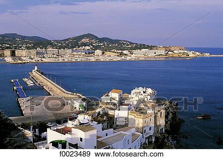 Spain, Balearic Islands, Ibiza, Sa Penya, old fishermen district View Large Photo Image Stock Photo - Spain, Balearic Islands, Ibiza, Sa Penya, old fishermen district. Fotosearch
