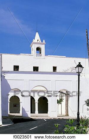 Stock Image - Spain, Balearic Islands, Ibiza, San Miguel's church. Fotosearch