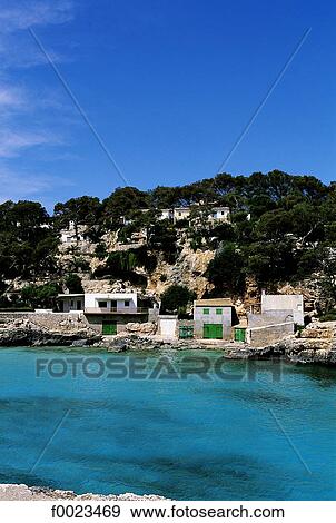 Spain, Balearic Islands, Majorca, Cala Llombards, coastal landscape View Large Photo Image Stock Photo - Spain, Balearic Islands, Majorca, Cala Llombards, coastal landscape. Fotosearch
