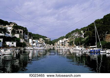 Spain, Balearic Islands, Majorca, Cala Llombards, port View Large Photo Image Stock Photography - Spain, Balearic Islands, Majorca, Cala Llombards, port. Fotosearch