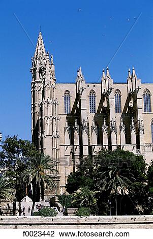 Spain, Balearic Islands, Majorca, Palma de Majorca, cathedral View Large Photo Image Stock Image - Spain, Balearic Islands, Majorca, Palma de Majorca, cathedral. Fotosearch