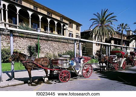 Spain, Balearic Islands, Majorca, Palma de Majorca, barouche View Large Photo Image Stock Photography - Spain, Balearic Islands, Majorca, Palma de Majorca, barouche. Fotosearch