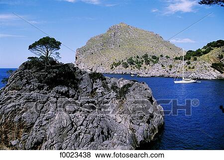 Spain, Balearic Islands, Majorca, coastal landscape View Large Photo Image Stock Photo - Spain, Balearic Islands, Majorca, coastal landscape. Fotosearch