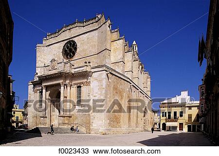 Stock Image - Spain, Balearic Islands, Minorca, Ciutadella, cathedral. Fotosearch