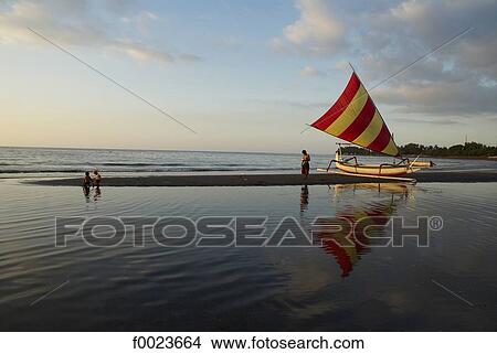 Picture - Indonesia, Bali, Lovina Beach. Fotosearch