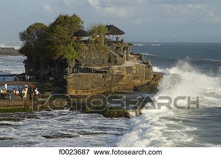 Indonesia, Bali, Tanah Loth Temple by the seaside View Large Photo Image Stock Photo - Indonesia, Bali, Tanah Loth Temple by the seaside. Fotosearch