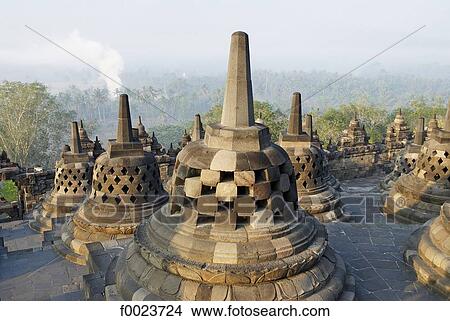Indonesia, Java, Borobudur Temple, stupas View Large Photo Image Picture - Indonesia, Java, Borobudur Temple, stupas. Fotosearch