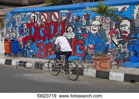 Indonesia, Java, Yogyakarta, Kraton district, graffiti on a wall View Large Photo Image Stock Photo - Indonesia, Java, Yogyakarta, Kraton district, graffiti on a wall. Fotosearch