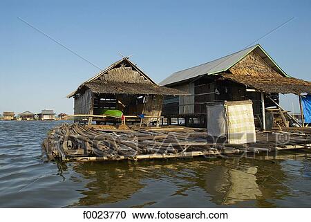 Indonesia, Sulawesi, lake Tempe, floating village View Large Photo Image Stock Image - Indonesia, Sulawesi, lake Tempe, floating village. Fotosearch