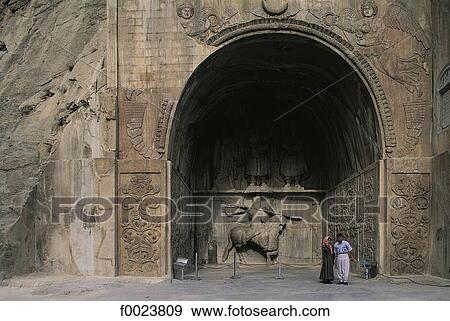Iran, Kermanshah, Taq-e Bostan, sculpted cave View Large Photo Image Stock Photo - Iran, Kermanshah, Taq-e Bostan, sculpted cave. Fotosearch