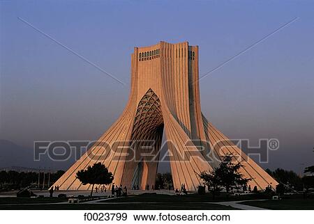 Iran, Teheran, Azadi Tower View Large Photo Image Stock Photo - Iran, Teheran, Azadi Tower. Fotosearch