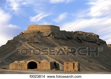 Picture - Iran, Yazd, Tower of Silence and zoroastrian village. Fotosearch