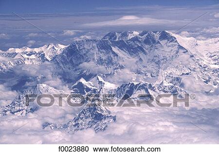 Nepal, Everest, air view View Large Photo Image Stock Image - Nepal, Everest, air view. Fotosearch