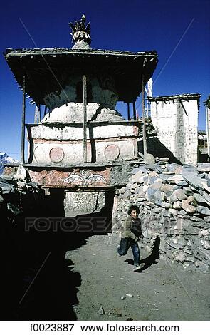 Stock Photo - Nepal, Mustang Valley, Jarkhot, city gate. Fotosearch