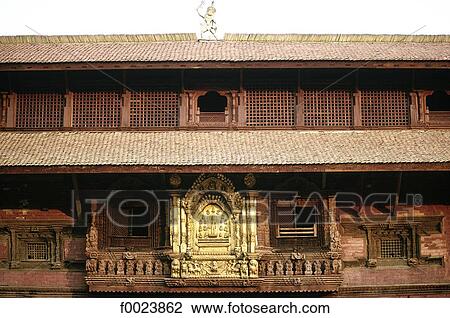 Nepal, Patan, Royal Palace, facade View Large Photo Image Stock Image - Nepal, Patan, Royal Palace, facade. Fotosearch